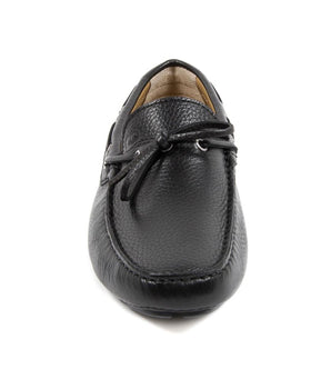 Dee Ocleppo Black Leather Slip-On Loafers