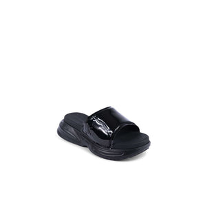 Calvin Klein Black Polyurethane Slides