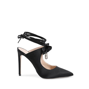 Dee Ocleppo Black Satin Mules