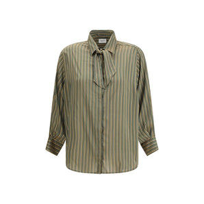 Cruna Green Viscose Pattern Shirt