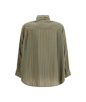 Cruna Green Viscose Pattern Shirt