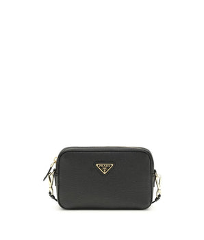 Prada Black Calf Leather Bos Taurus Shoulder Bag