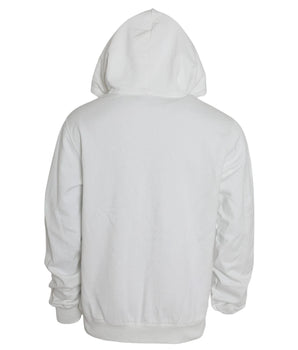 Dolce & Gabbana White Cotton Hooded Pullover Sweatshirt Men