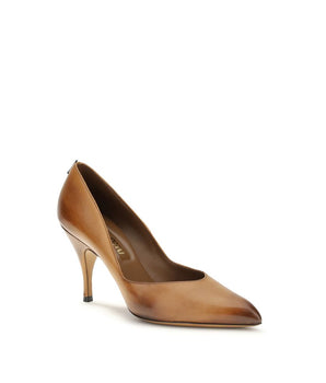 Miu Miu Beige Calf Leather Bos Taurus High Heel Pumps