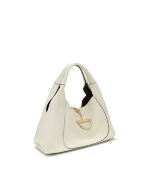 Gucci White Calf Leather Bos Taurus Shoulder Bag