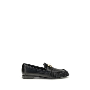 Fendi Black Calf Leather Bos Taurus Slip-On Loafers