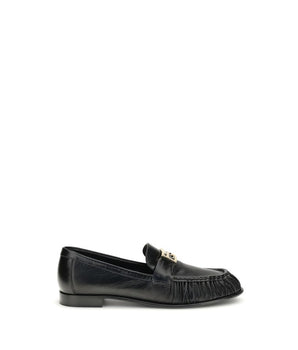 Fendi Black Calf Leather Bos Taurus Slip-On Loafers