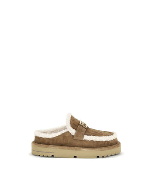 Fendi Beige Leather Mules