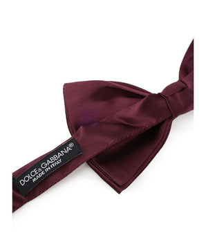 Dolce & Gabbana Bordeaux Silk Bowtie
