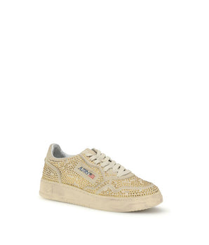Autry Beige Rubber Low Top Sneakers