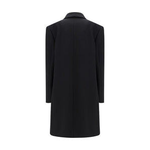 The Row Black Fleece Wool Coat