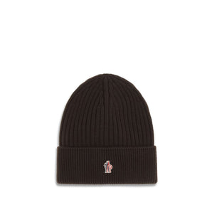 Moncler Grenoble Black Fleece Wool Beanie