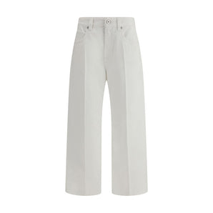 Brunello Cucinelli White Cotton Cropped Jeans