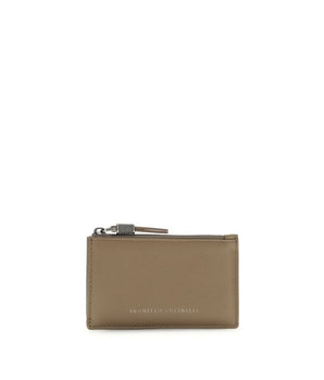 Brunello Cucinelli Beige Calf Leather Bos Taurus Wallet