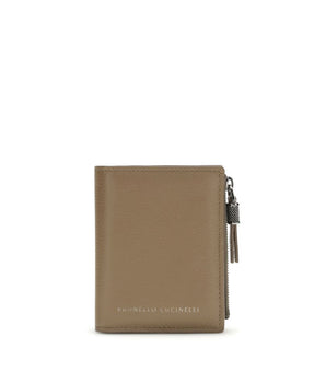 Brunello Cucinelli Beige Calf Leather Bos Taurus Wallet