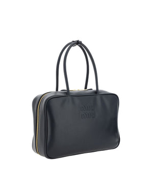 Miu Miu Black Calf Leather Bos Taurus Handbag