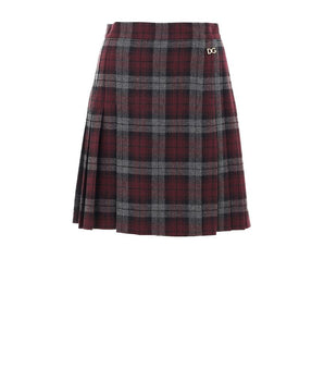 Dolce & Gabbana Bordeaux Wool Mini Skirt