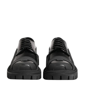 Dolce & Gabbana Black Calfskin Oxfords And Derbies