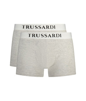 Trussardi Gray Cotton Men Boxer
