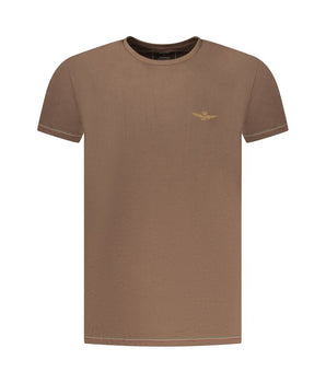 Aeronautica Militare Brown Cotton Men T-Shirt