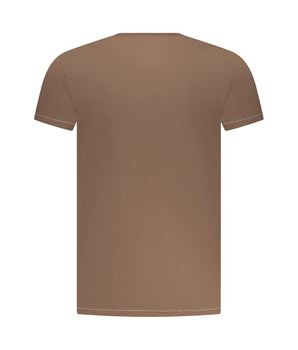 Aeronautica Militare Brown Cotton Men T-Shirt