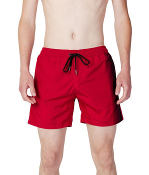 Trussardi Beachwear Red Polyester Swim Shorts
