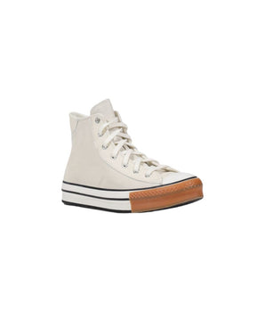 Converse Cream Leather High Top Sneakers