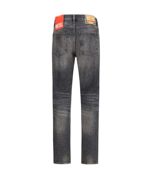 Diesel Gray Cotton Relaxed Fit Jeans