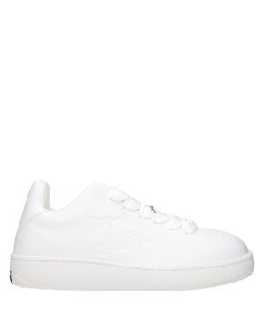 Burberry White Leather Low Top Sneakers