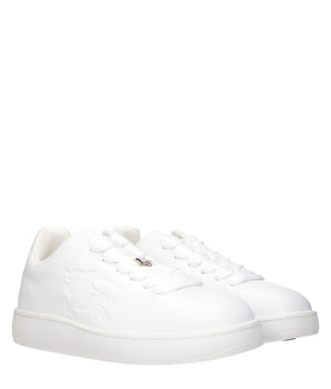 Burberry White Leather Low Top Sneakers