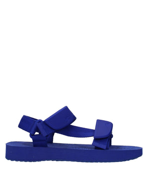 Burberry Blue Fabric Flat Sandals