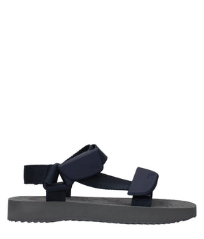 Burberry Blue Fabric Flat Sandals