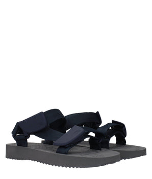 Burberry Blue Fabric Flat Sandals