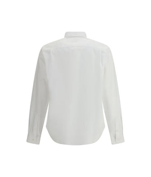 Prada White Fleece Wool Dress Shirt