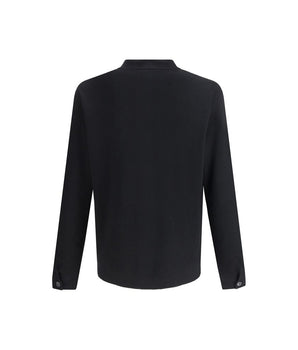 Cruna Black Fleece Wool Coat