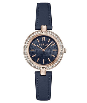 Furla Blue Leather Dress Watch