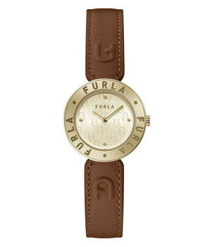 Furla Brown Leather Dress Watch