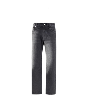 MM6 Black Cotton Straight-Leg Jeans
