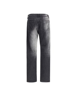 MM6 Black Cotton Straight-Leg Jeans
