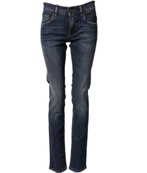Dolce & Gabbana Blue Cotton Stretch Skinny Men Denim Jeans