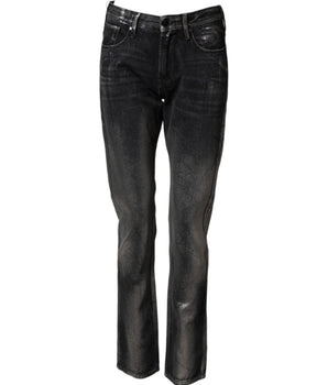 Emporio Armani Black Washed Slim Fit Men Denim Cotton Jeans
