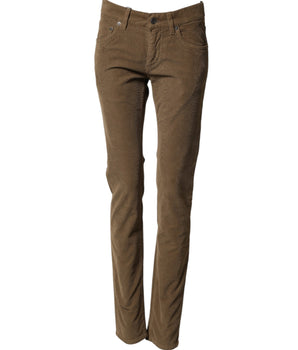 Dolce & Gabbana Brown Cotton Stretch Skinny Men Denim Jeans