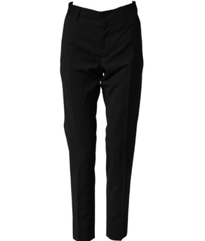 Dolce & Gabbana Black Wool Formal Dress Men Trouser Pants