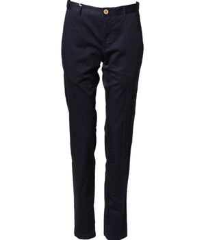 Domenico Tagliente Dark Blue Cotton Skinny Men Trouser Pants