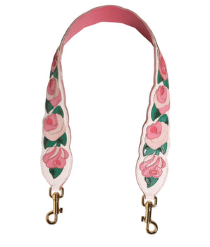 Dolce & Gabbana Strap White Floral Calf Leather Bag Accessory Shoulder