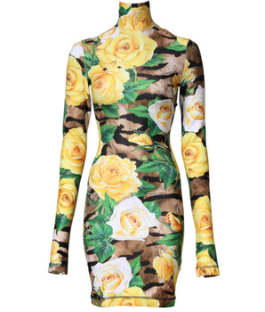 Dolce & Gabbana Multicolor Floral Print Sheath Mini Dress