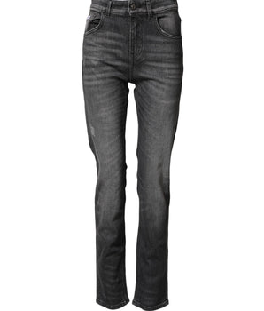 Dolce & Gabbana Gray High Waist Cotton Skinny Denim Jeans