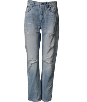 Dolce & Gabbana LightBlue Ripped Washed BOYFRIEND Denim Jeans