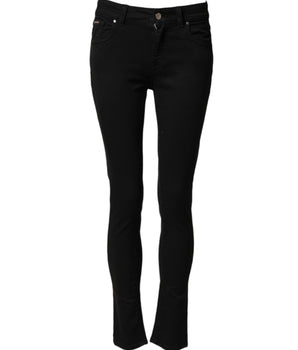 Dolce & Gabbana Black Cotton Skinny Mid Waist Denim Jeans