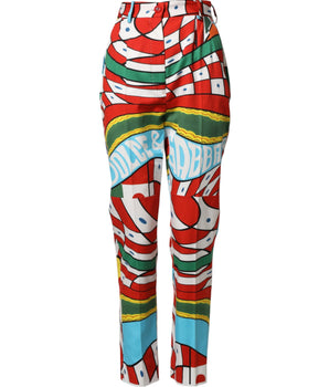 Dolce & Gabbana Multicolor Geometric Pattern Straight Pants